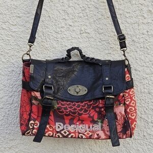 Desigual Bols Avatar Carryover top handle briefcase messenger bag red